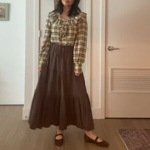 Neuflora dark brown Charleston skirt